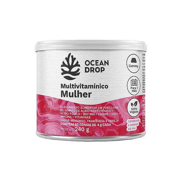 Multivitamínico Mulher Ocean Drop Vegano 60 Gomas