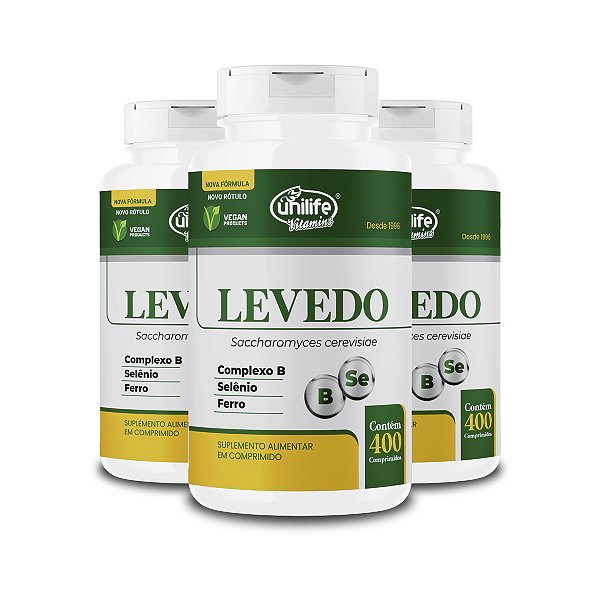 Kit 3 Levedo de Cerveja Complexo B Unilife 400 Comprimidos