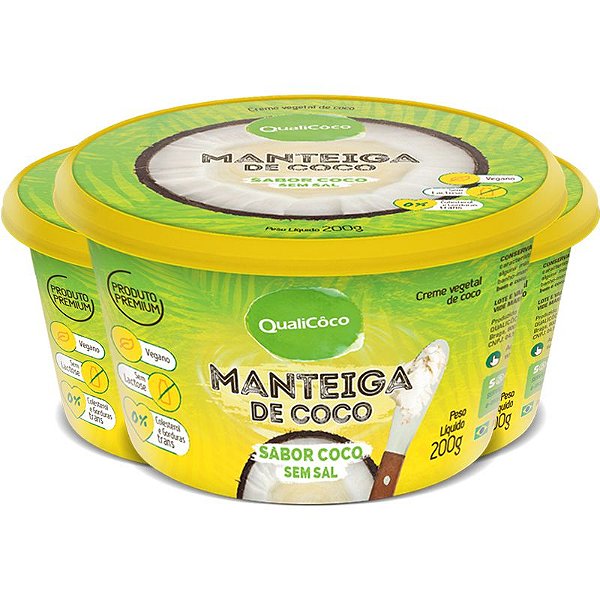 Kit 3 Manteiga de Coco Natural Qualicôco 200g