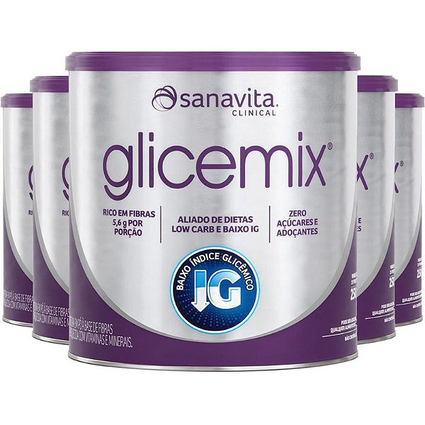 Kit 5 Glicemix IG Controlador Glicêmico Sanavita 250g