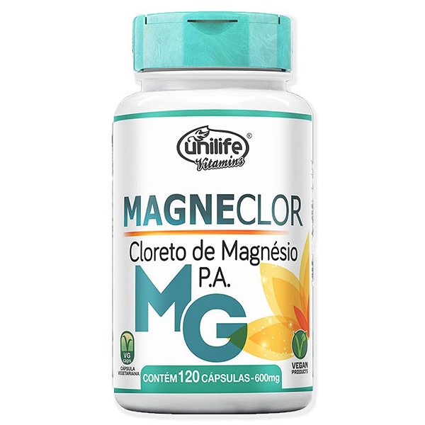 Cloreto de Magnésio P.A Magneclor Unilife 120 Cápsulas