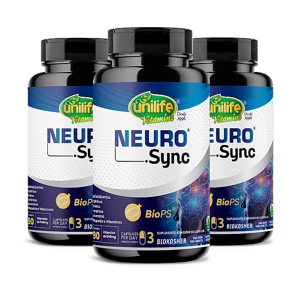 Kit 3 Neuro Sync 90 Cápsulas Unilife