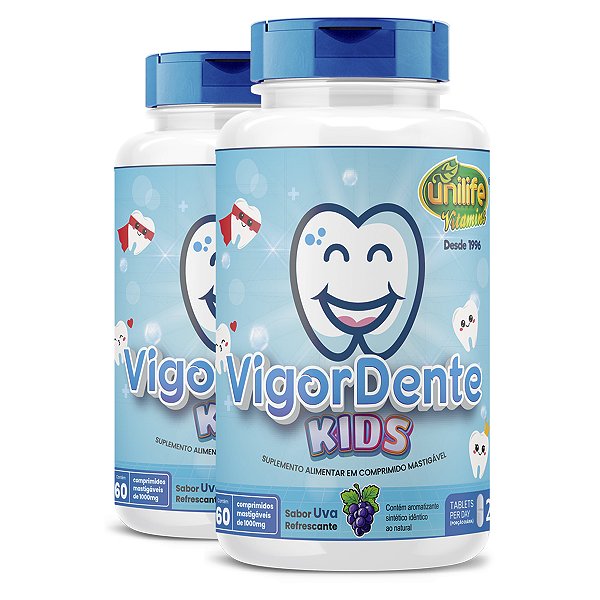 Kit 2 Vigordente Kids 60 comprimidos Unilife