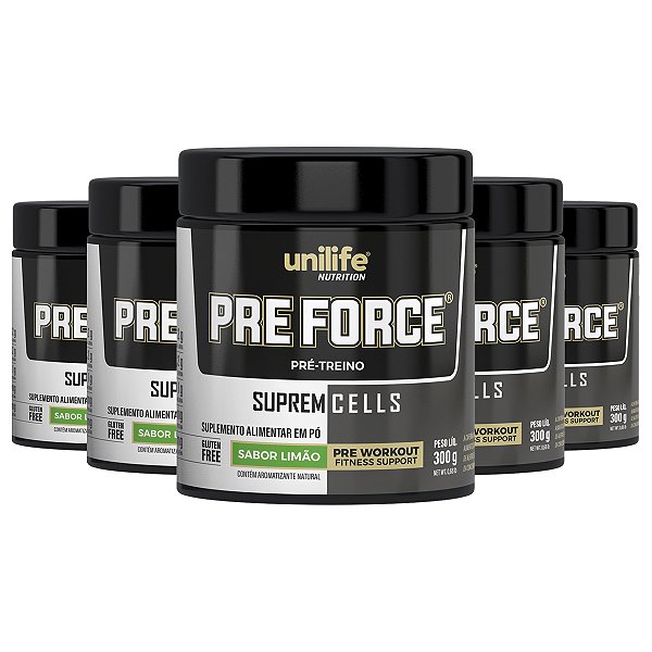 Kit 5 Pre Force Limão 300g Unilife