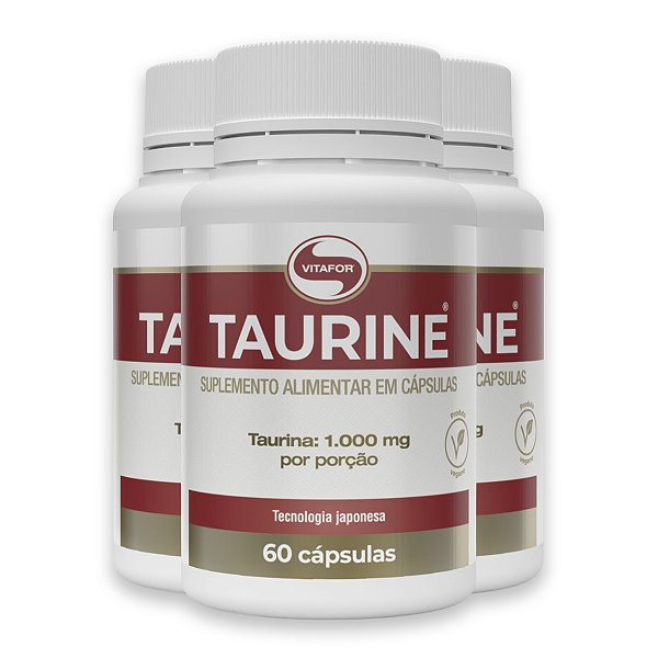 Kit 3 Taurine Vitafor 60 Cápsulas