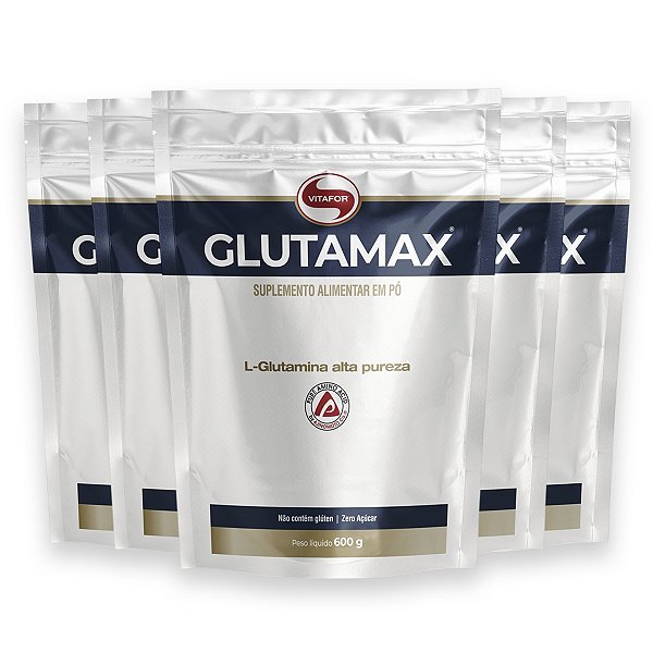 Kit 5 Glutamax Vitafor Glutamina 600g