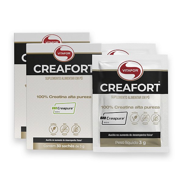 Kit 2 Creafort Creatina Creapure Vitafor 30 Sachês 3g