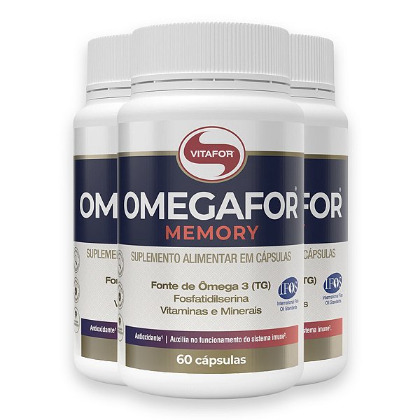 Kit 3 Omegafor Memory Vitafor 60 Cápsulas