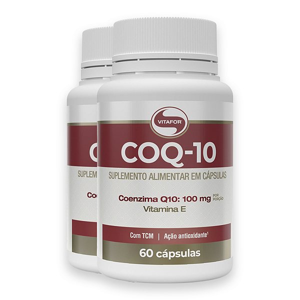 Kit 2 Coenzima Q10 100mg Vitafor 60 Cápsulas