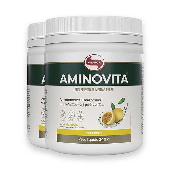 Kit 2 Aminovita Vitafor Vegano 240g Maracujá