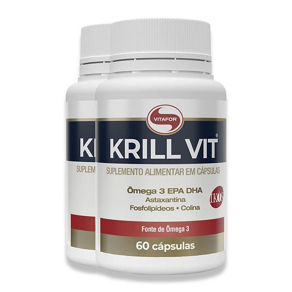 Kit 2 Krill Vit Vitafor Óleo de Krill 60 Cápsulas