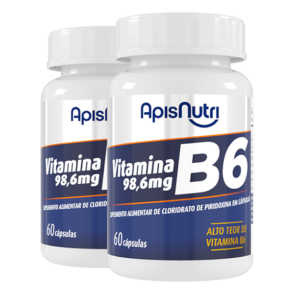 Kit 2 Vitamina B6 Apisnutri 60 cápsulas