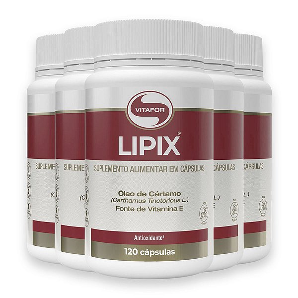 Kit 5 Lipix Vitafor Óleo de Cártamo 120 Cápsulas