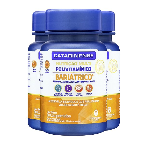 Kit 3 Multi Polivitamínico Bariátrico Catarinense 30 Comprimidos