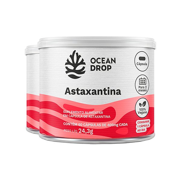 Kit 2 Astaxantina Ocean Drop 60 cápsulas