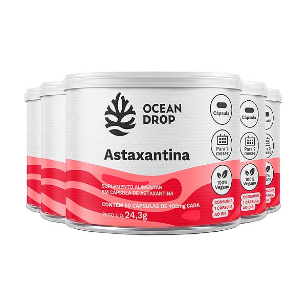 Kit 5 Astaxantina Ocean Drop 60 cápsulas