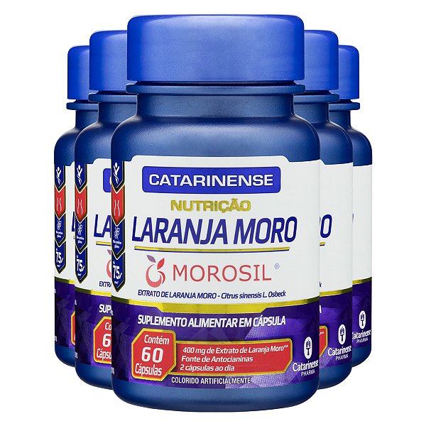 Kit 5 Laranja Moro Catarinense 400mg 60 Cápsulas