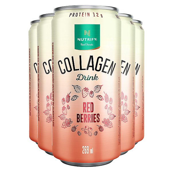 Kit 5 Collagen Drink Nutrify 269ml Red Berries
