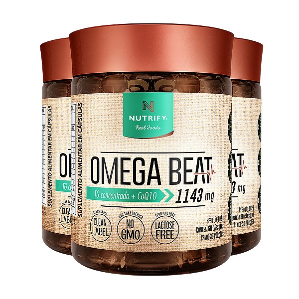 Kit 3 Ômega Beat Nutrify 60 Cápsulas