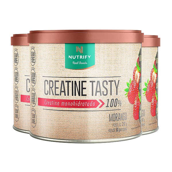 Kit 3 Creatina Monohidratada Nutrify 210g Morango