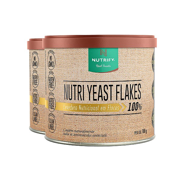 Kit 2 Levedura Nutricional Nutri Yeast Flakes Nutrify 100g