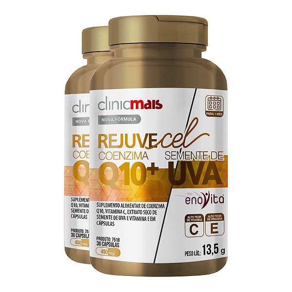 Kit 2 Rejuvecel Coenzima Q10 Clinicmais 30 Cápsulas