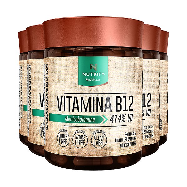 Kit 5 Vitamina B12 Nutrify 120 Cápsulas
