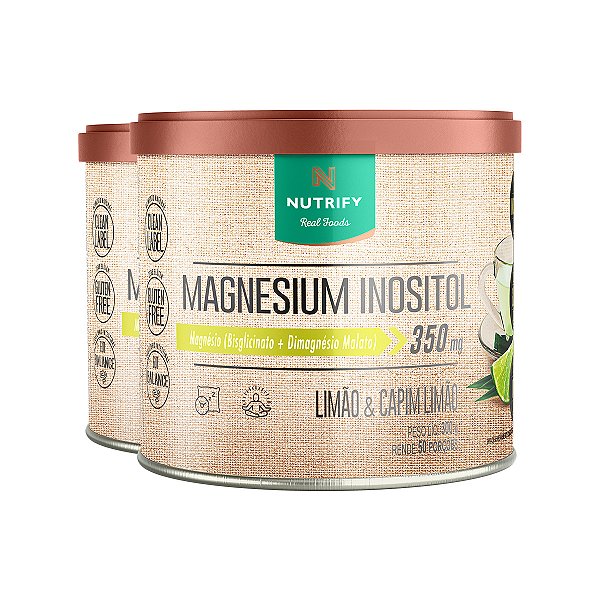 Kit 2 Magnesium Inositol Nutrify 350g Limão e Capim Limão