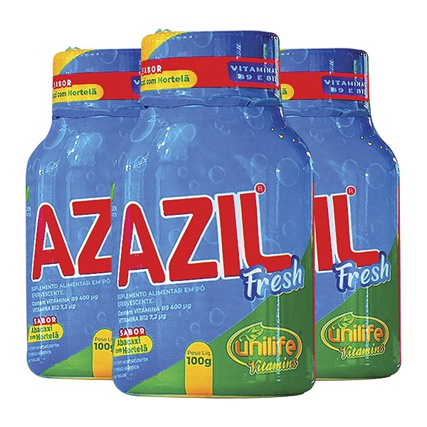 Kit 3 Azil Fresh Unilife Abacaxi e Hortelã 100g