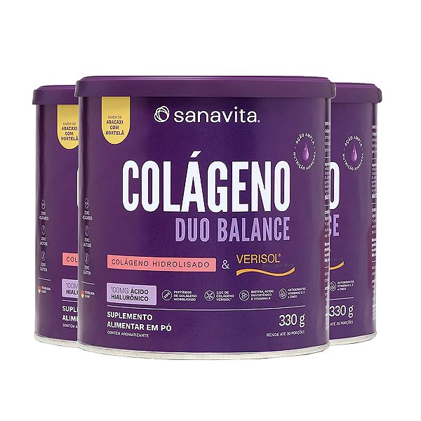 Kit 3 Colágeno Duo Treinamento Abacaxi com Hortelã 330g