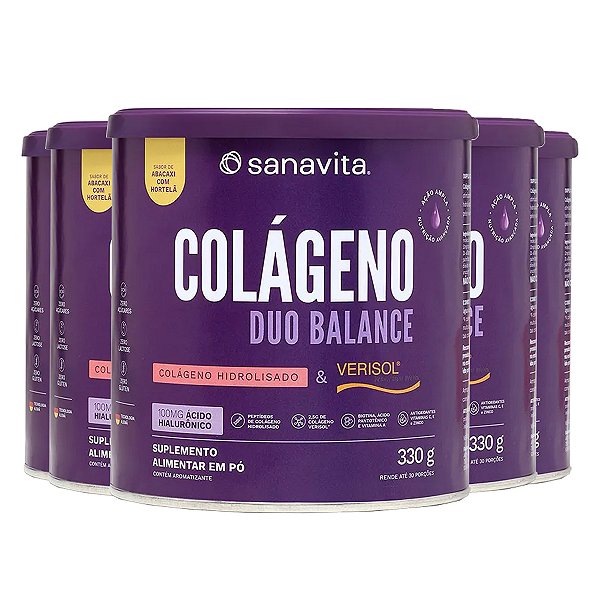 Kit 5 Colágeno Duo Treinamento Abacaxi com Hortelã 330g