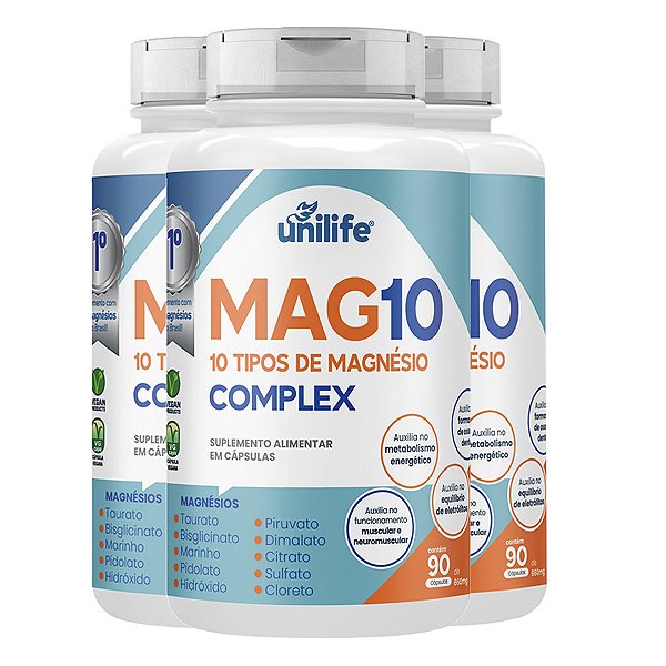Kit 3 Mag10 Complex Unilife 90 Cápsulas