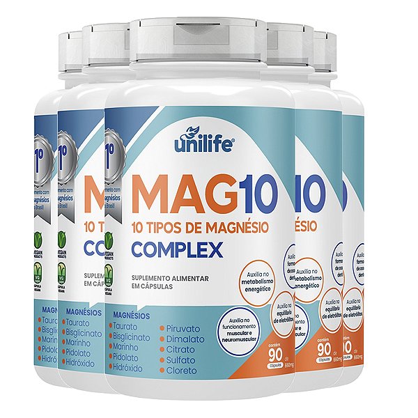 Kit 5 Mag10 Complex Unilife 90 Cápsulas