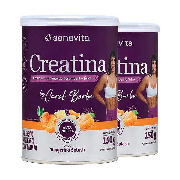 Kit 2 Creatina Treinamento Sanavita Tangerina 150g