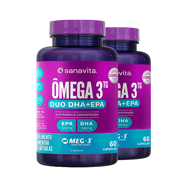 Kit 2 Ômega 3TG Treinamento Sanavita 60 Cápsulas