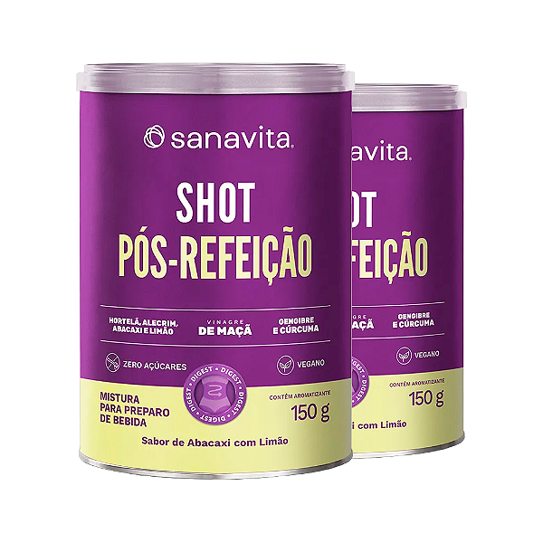 Kit 2 Shot Pós Refeição Treinamento Sanavita Abacaxi Com Limão 150g