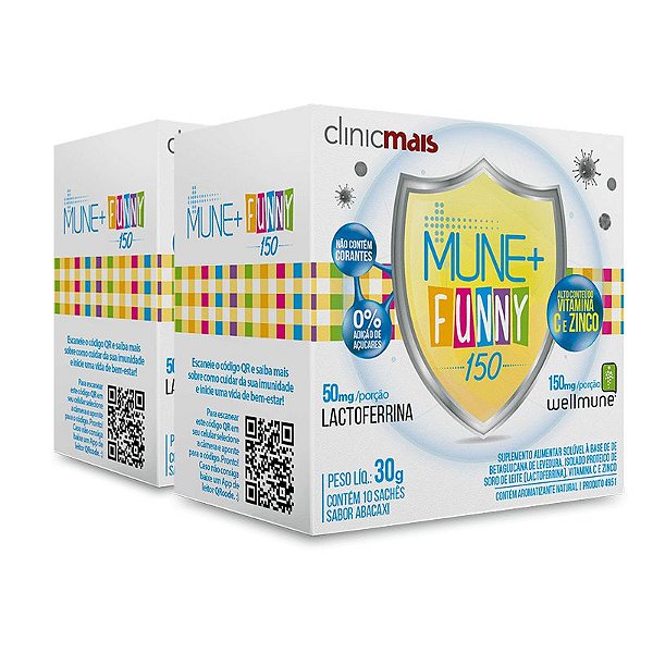 Kit 2 - Mune + Funny 150 para Imunidade Infantil Clinic Mais