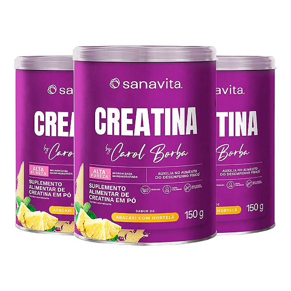 Kit 3 Creatina Treinamento Abacaxi com Hortelã 150g