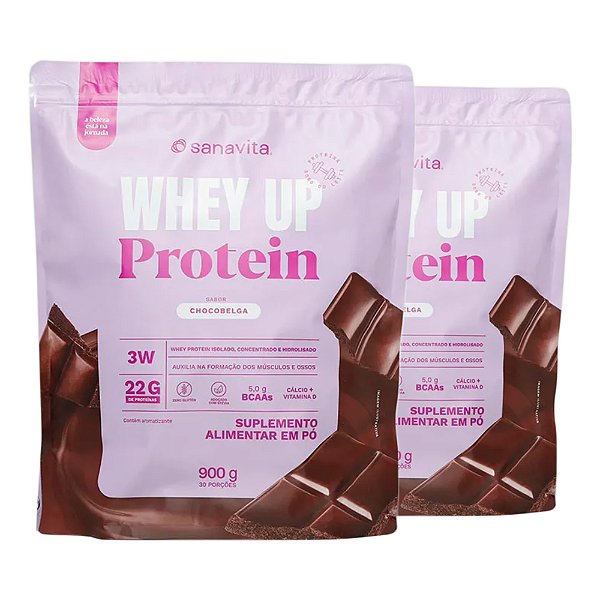 Kit 2 Whey Up Protein Treinamento Chocobelga 900g