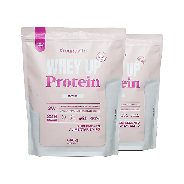 Kit 2 Whey Up Protein Treinamento Neutro 840g
