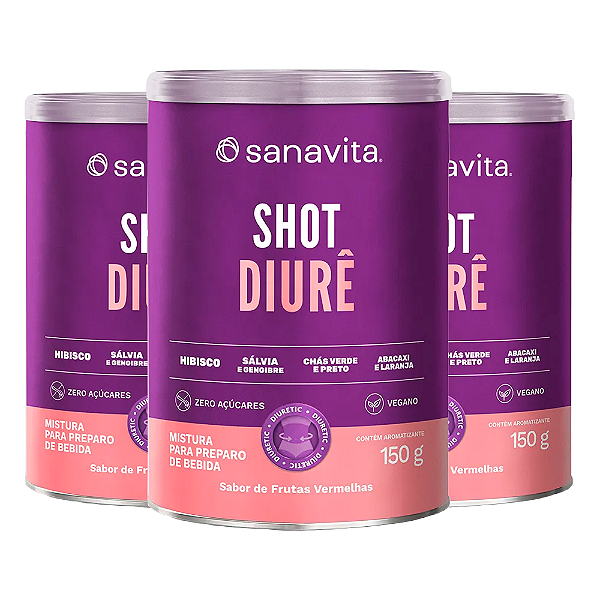 Kit 3 Shot Diurê Treinamento Frutas Vermelhas 150g