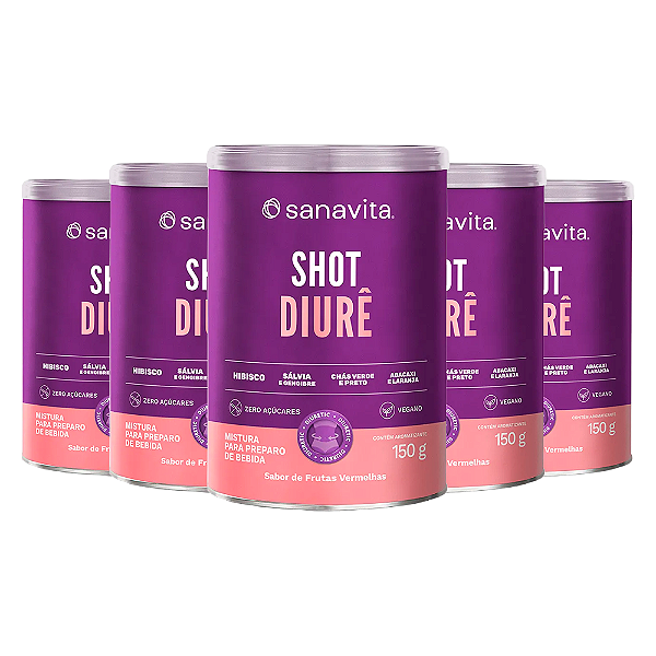 Kit 5 Shot Diurê Treinamento Frutas Vermelhas 150g