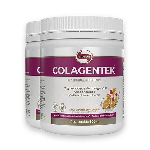 Kit 2 Colagentek Vitafor 300g Laranja com Acerola