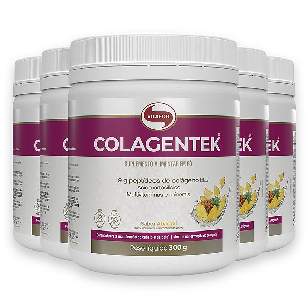 Kit 5 Colagentek Vitafor 300g Abacaxi