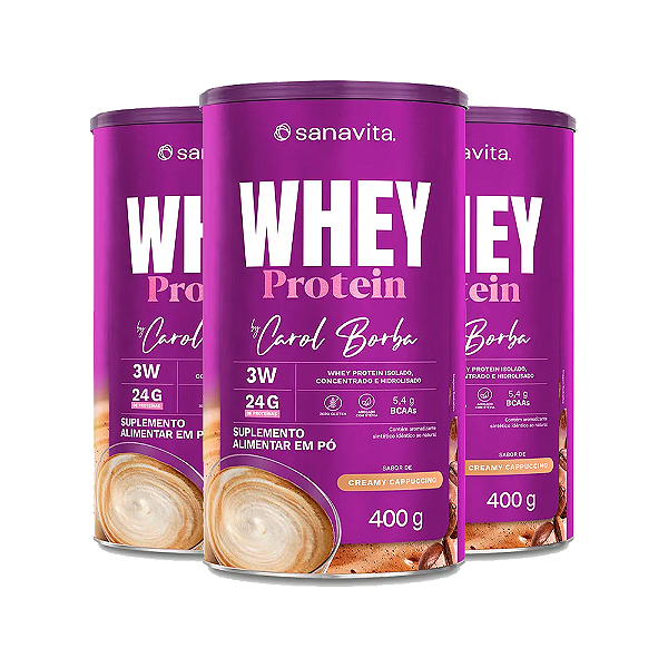 Kit 3 Whey Protein Treinamento Creamy Cappuccino 400g