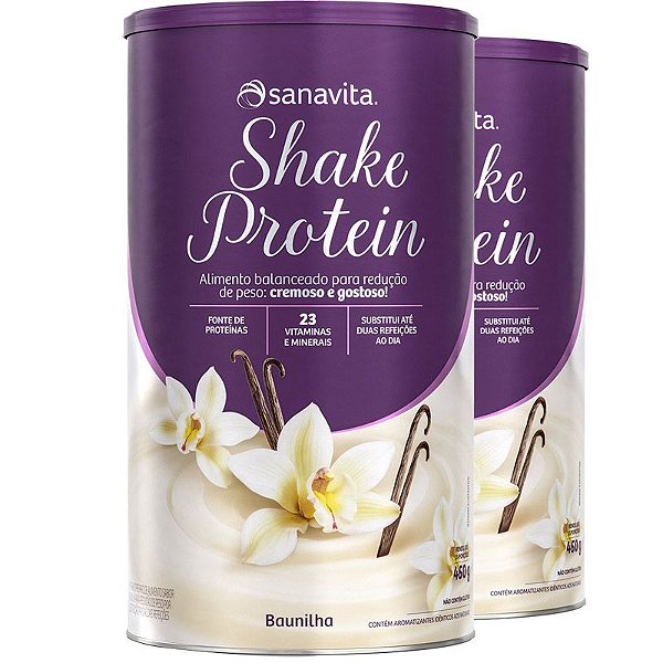 Kit 2 Shake Substituto de refeição Sanavita 450g Baunilha