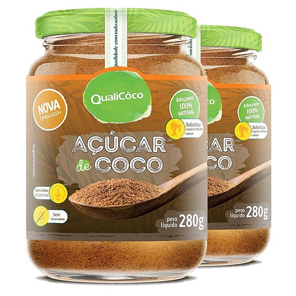 Kit 2 Açúcar de coco natural Qualicoco 280g