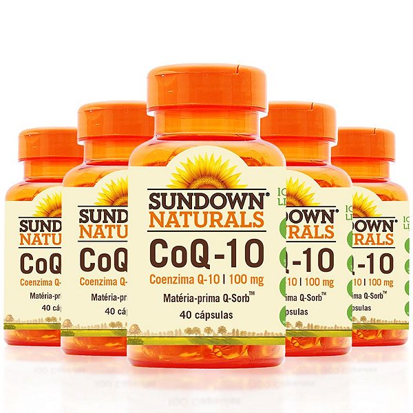 Kit 5 Coenzima Q10 100mg Sundown 40 cápsulas