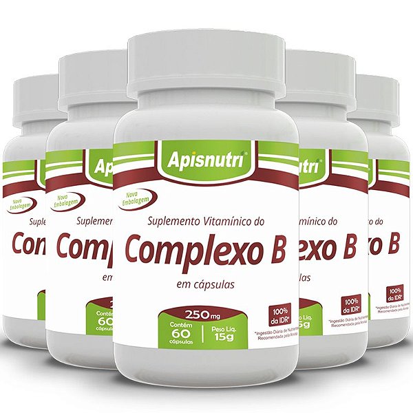 Kit 5 Complexo B Apisnutri 60 cápsulas