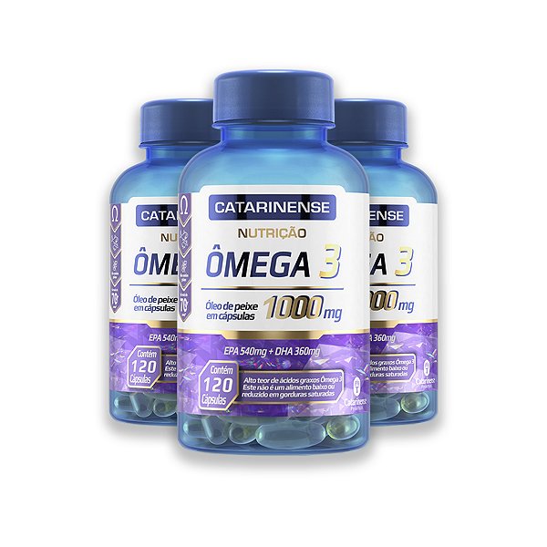 Kit 3 Ômega 3 1000mg Catarinense 120 Cápsulas